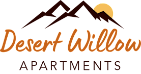 The image is a logo for Desert Willow Apartments.
