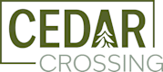 A logo with the words Cedar Crossing and a tree icon.