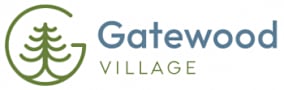 The image is a logo for Gatewood Village.