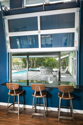 Resident Clubhouse Seating with view outside