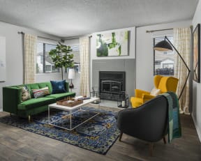 fireplace in living room