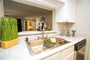 A kitchen with a sink