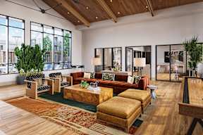 Community room with co-working spaces at Firestone Junction