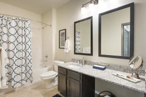 Bathrooms with Granite Countertops and Framed Mirrors at The Gentry at Hurstbourne, Kentucky, 40222