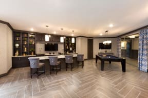 Clubhouse with Pool Table & Coffee Bar at Gentry at Hurstbourne, Louisville, KY, 40222