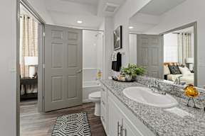 a bathroom with a sink and a toilet and a mirror