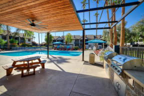 Entertainment Lounge By Pool at The Julia Apartments, Mesa, AZ, 85210