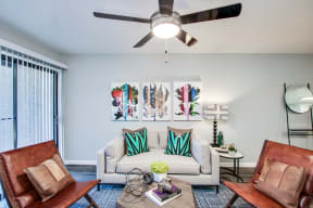 Living Room with a Sliding Glass Door at The Julia Apartments, Mesa