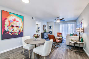 Living Room with Hardwood Floors at The Julia Apartments, Mesa, Arizona