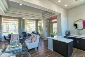 Lounge with contemporary furniture for apartment in mesa arizona at Vista Grove Apartments, Arizona