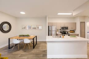 kitchen and dining area