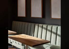 Couch and table at Alta Davis, Durham, North Carolina