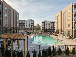 Resort style pool view at Alta Davis, Durham, NC, 27703