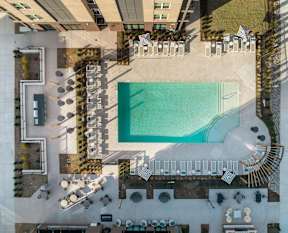 Top view of pool at Alta Davis, Durham, 27703