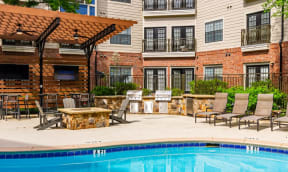 the preserve at ballantyne commons pool and patio with resort style amenities