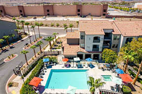a view of the pool at colton