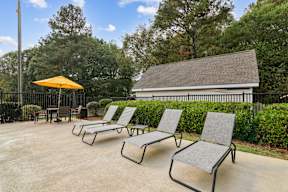 Pool side patio at Greenhouse Apartments, Kennesaw, GA