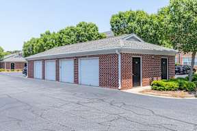 Garage buildings brick  at Vista Commons Apartments, Columbia, South Carolina