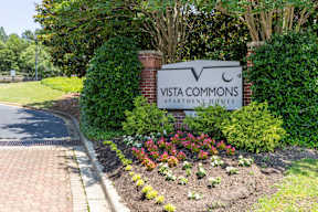 Vista Commons monument sign beautiful landscaping  at Vista Commons Apartments, South Carolina, 29201