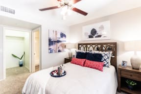 ceiling fan bedroom at Vista Grove Apartments, Mesa, AZ