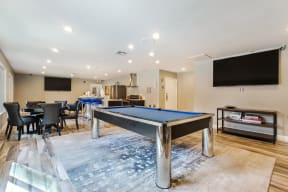 game room with a pool table and flat screen tv  at Citrine Hills, California, 91761