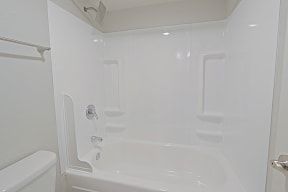 Studio bath at Allora Phoenix Apartments, Phoenix