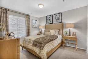a bedroom with a bed and a window at Madison Brookhaven, Atlanta, GA