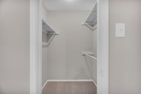 an empty closet in a home with empty shelves at Madison Brookhaven, Atlanta, Georgia