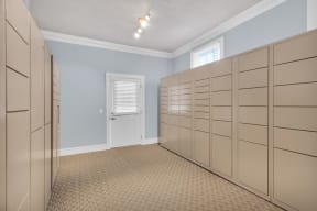 the laundry room has plenty of closets and a door to the courtyard at Madison Brookhaven, Georgia, 30329