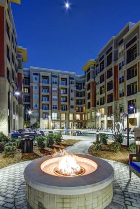 Courtyard Fire Place  at LaVie Southpark, Charlotte, 28209