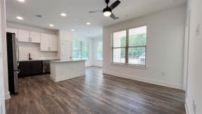 kitchen and living room at Elwood Apartments, Indian Trail, North Carolina
