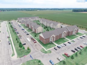 Aerial View at Bell Estates Apartments, Dundee, MI, 48131