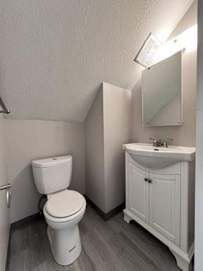 a bathroom with a toilet and a sink and a mirror