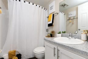 Spacious Bathroom with Shower with Tub