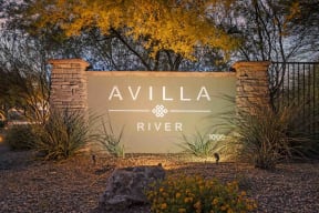 Avilla River Apartments Monument Sign in Tucson Arizona
