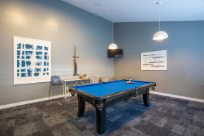 Clubhouse pool table at Centennial Crossing Apartments in Nashville Tennessee