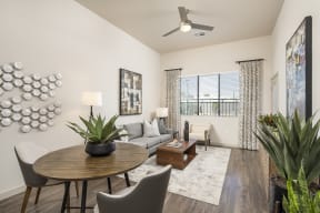 Dining Area and Living Room at Parc Broadway Apartments