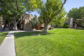 Exterior and landscaping at Villas de la Terraza Apartments in Albuquerque NM October 2020