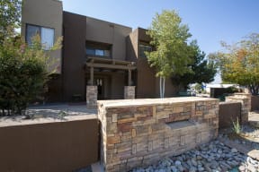 Exterior and landscaping at Villas de la Terraza Apartments in Albuquerque NM October 2020