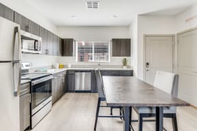 Kitchen and Dining at 59 Evergreen Apartments in Glendale Arizona