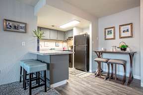 Kitching with Breakfast Bar at Villas Del Cielo Aprartments in Albuquerque New Mexico October 2020