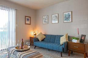 Living Room seating area at Villas Del Cielo Aprartments in Albuquerque New Mexico October 2020