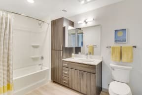 Main Bathroom at 59 Evergreen Apartments