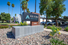 Monument Sign at Avani North Apartments in Tucson