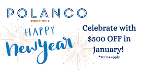 A promotional image for Polanco offering a $500 discount in January.