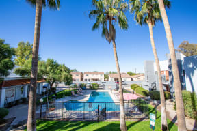 Pool Courtyard at Acacia Hills Apartments in Tucson Arizona