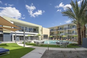 Pool Lounge Area at Cabana Bridges Apartments in Tucson Arizona