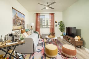 Spacious Living Room at Cabana Bridges Apartments in Tucson Arizona