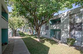 Walkway at Villas Del Cielo Aprartments in Albuquerque New Mexico October 2020