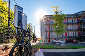 Electric Vehicle Charging Station at Axel Row in Birmingham, Alabama